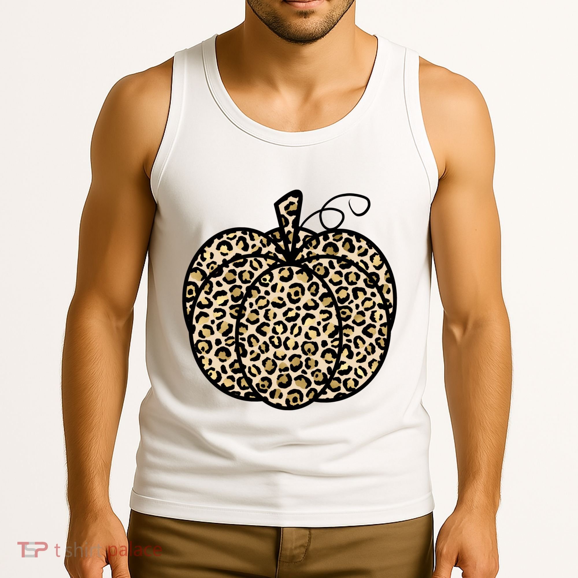 Leopard Pumpkin Festive Tank Top