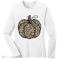 Leopard Pumpkin Festive Women's Long Sleeve Shirt thumb 0