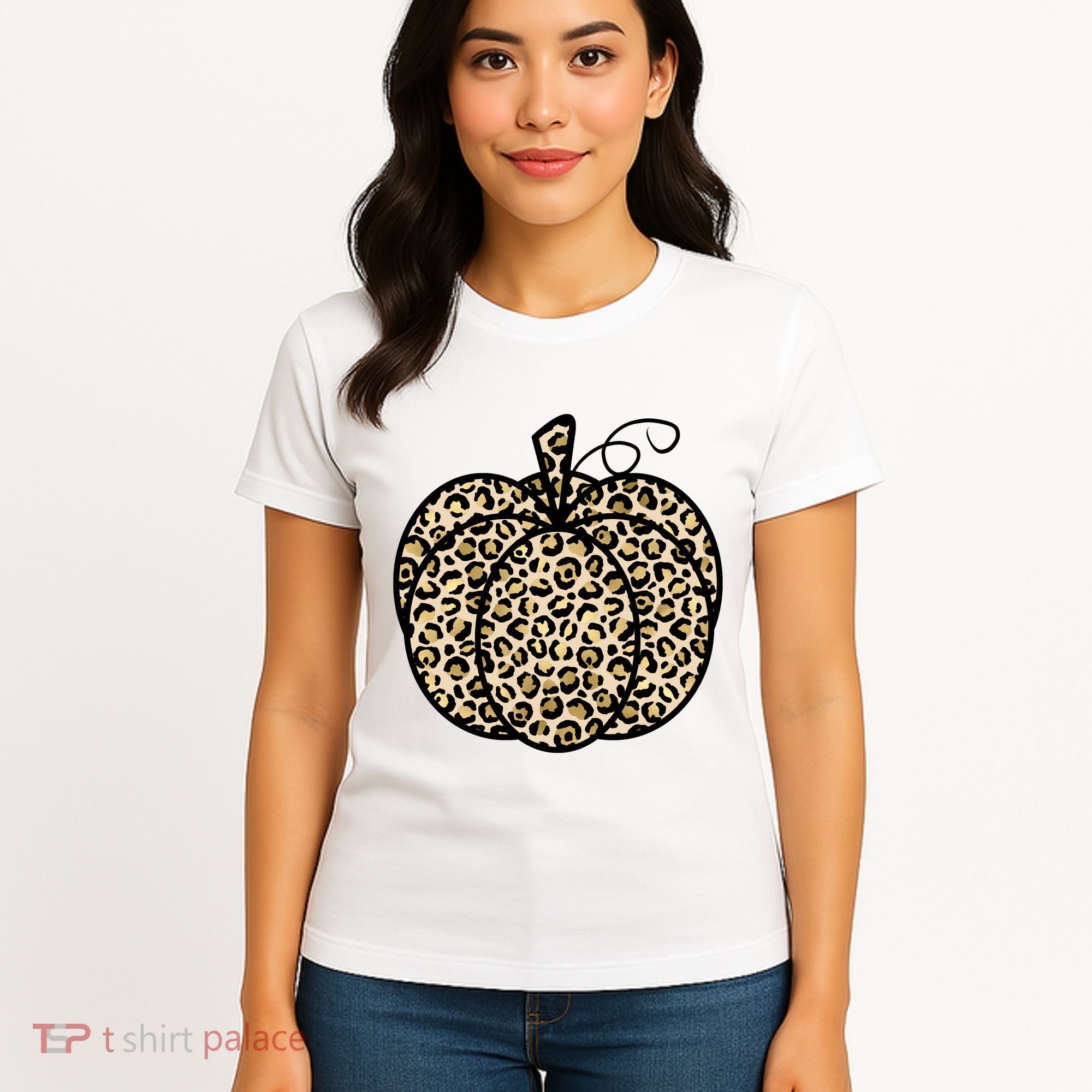 Leopard Pumpkin Festive Women's T-Shirt