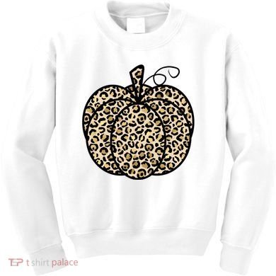 Leopard Pumpkin Festive Kids Sweatshirt