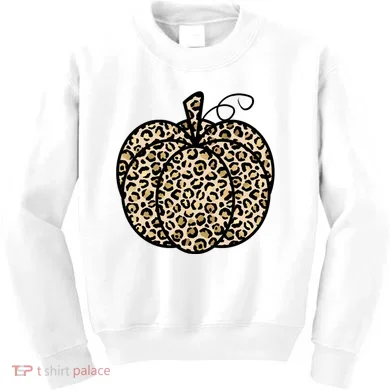 Leopard Pumpkin Festive Kids Sweatshirt