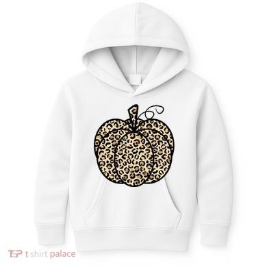 Leopard Pumpkin Festive Kids Hoodie