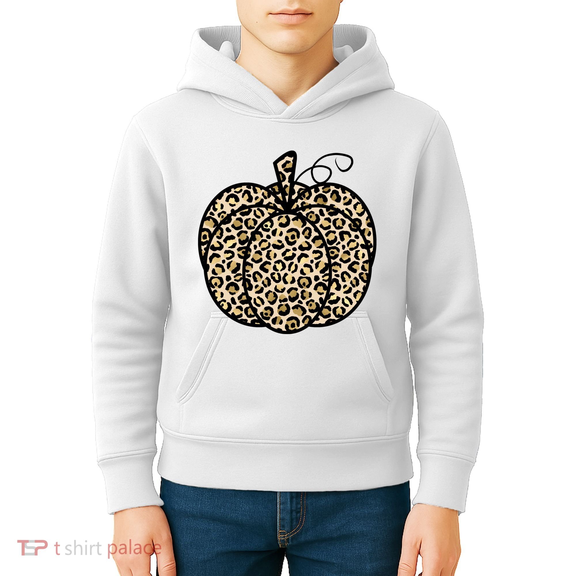 Leopard Pumpkin Festive Kids Hoodie