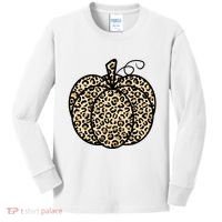 Leopard Pumpkin Festive Kids Long Sleeve Shirt thumb 0