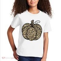 Leopard Pumpkin Festive Kids T-Shirt thumb 2