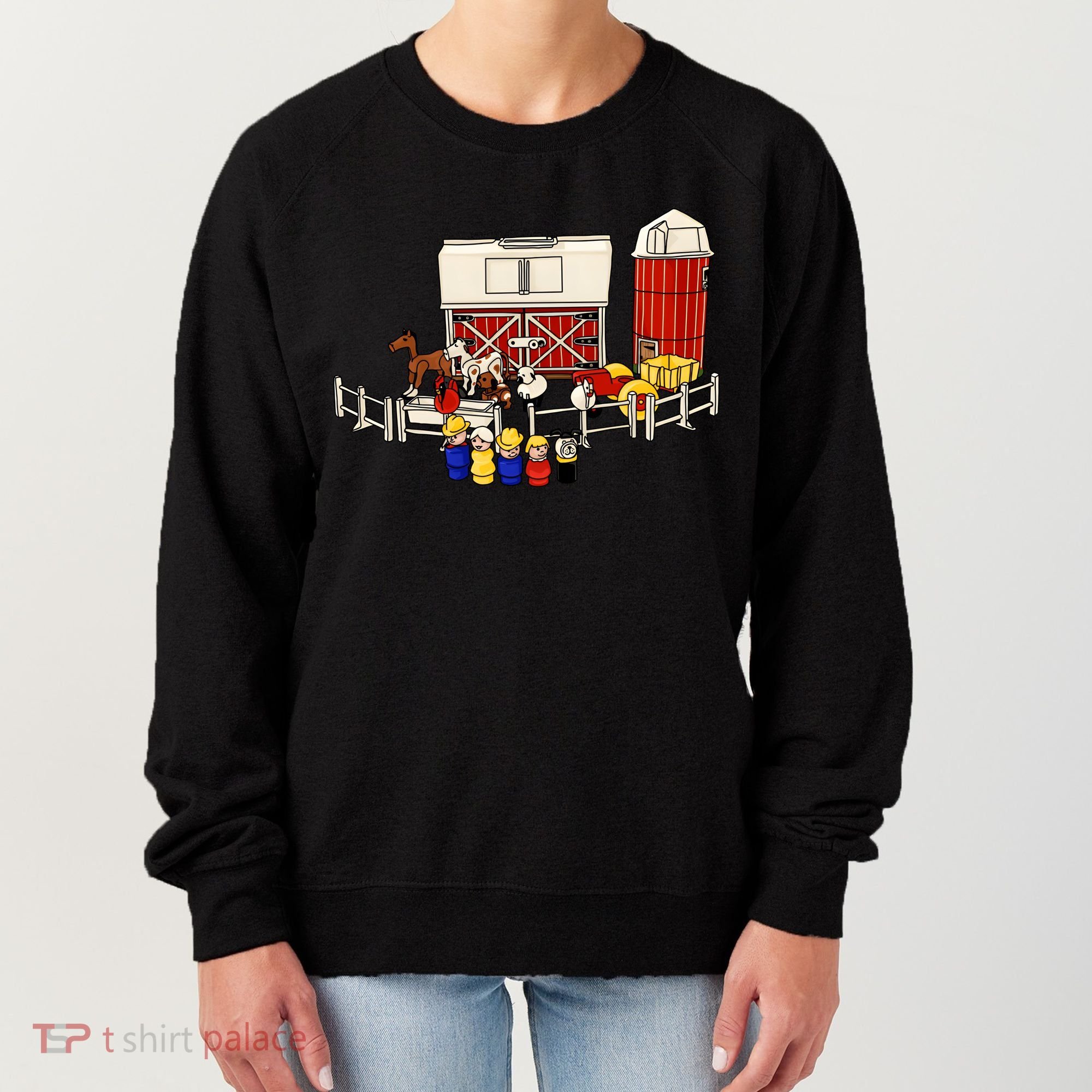 Little People Family With Farm Women's Sweatshirt