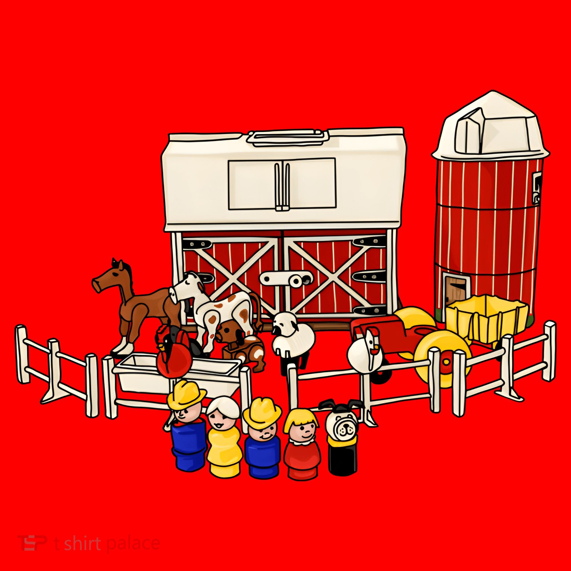 Little People Family With Farm Santa Hat