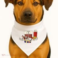 Little People Family With Farm USA-Made Doggie Bandana thumb 1