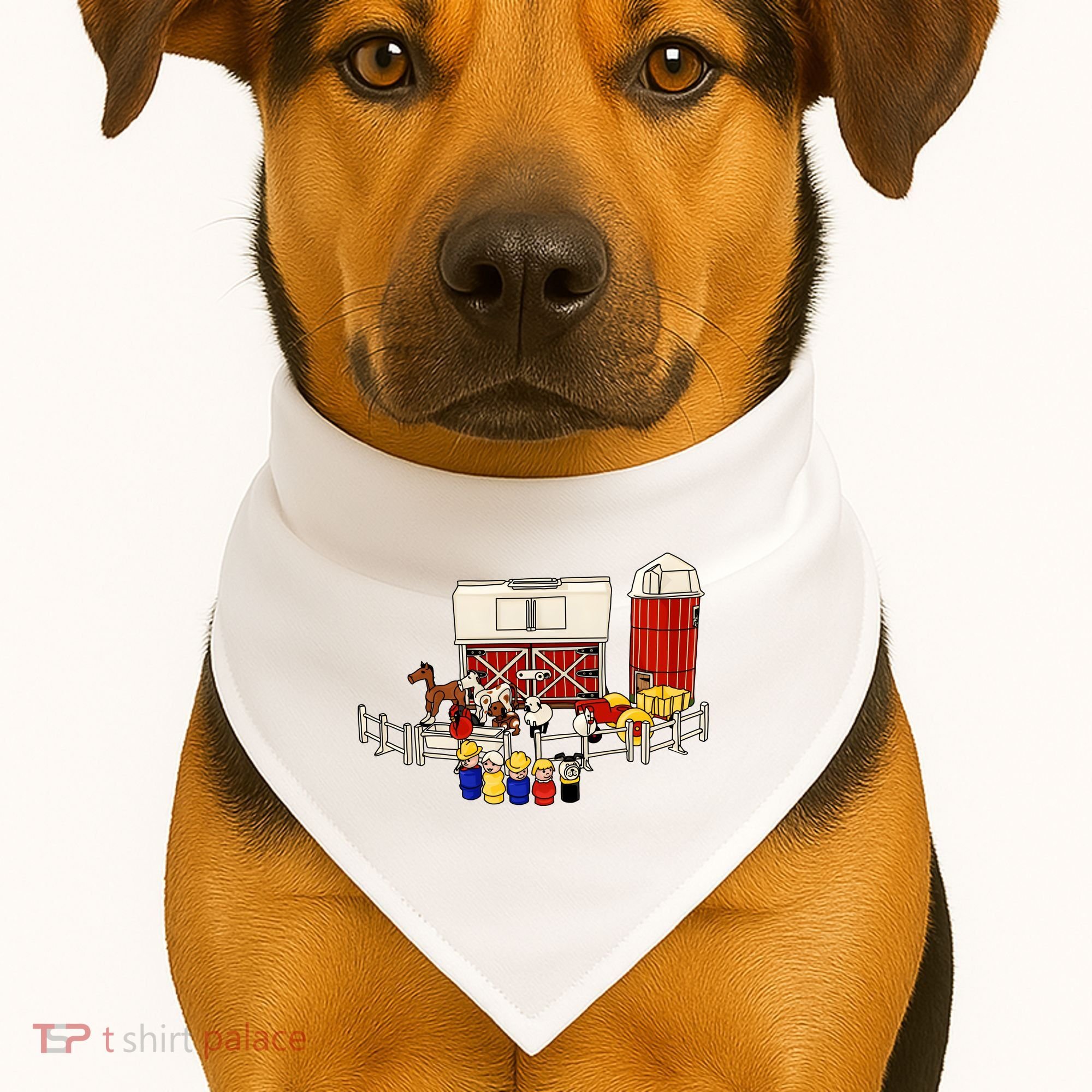 Little People Family With Farm USA-Made Doggie Bandana