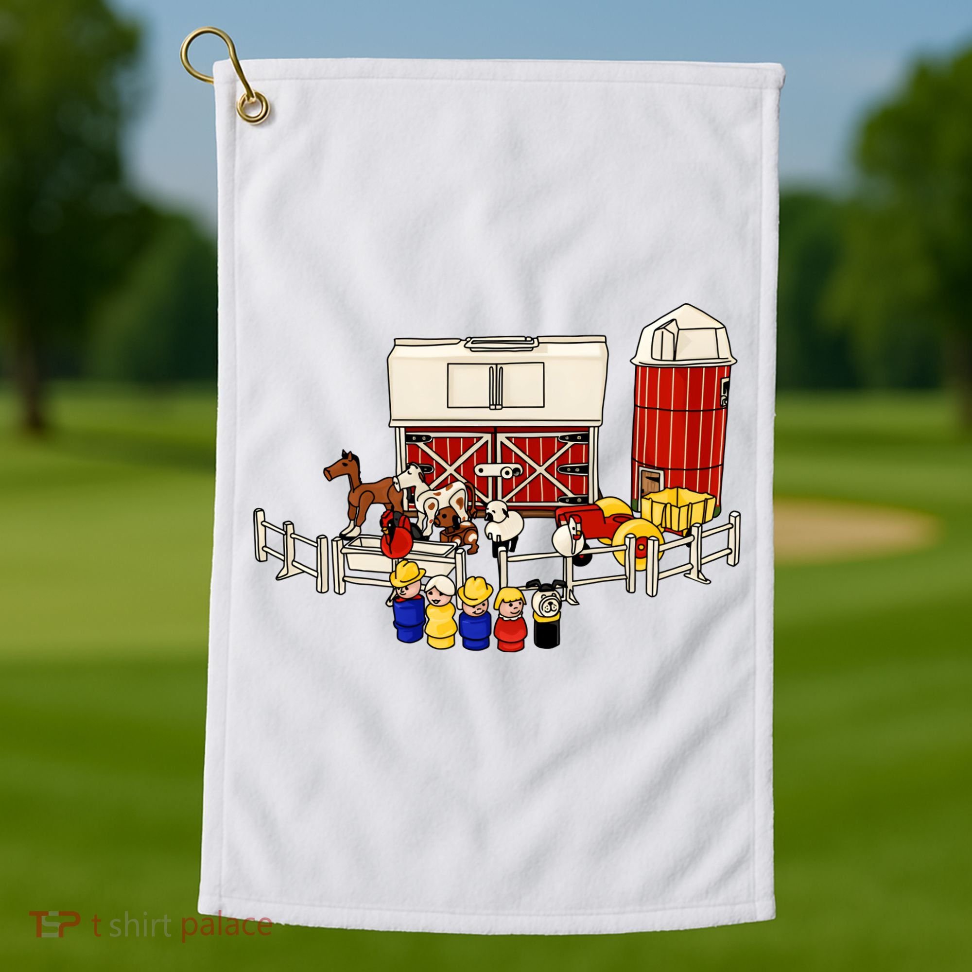 Little People Family With Farm Golf Towel