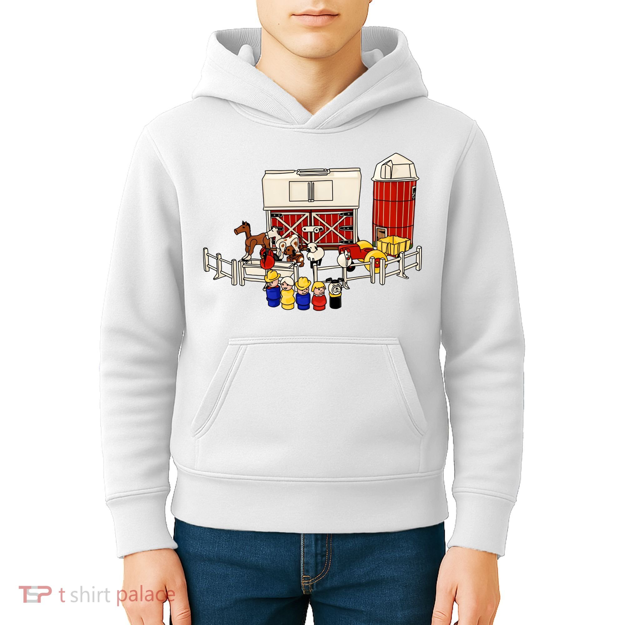 Little People Family With Farm Kids Hoodie