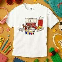 Little People Family With Farm Kids T-Shirt thumb 3