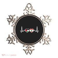 Lebanon Palestine Flag Lebanese Palestinian Unity Heartbeat Ornament thumb 0
