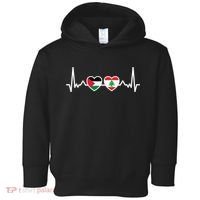 Lebanon Palestine Flag Lebanese Palestinian Unity Heartbeat Toddler Hoodie thumb 0