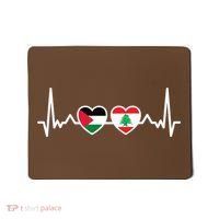 Lebanon Palestine Flag Lebanese Palestinian Unity Heartbeat Mousepad thumb 0