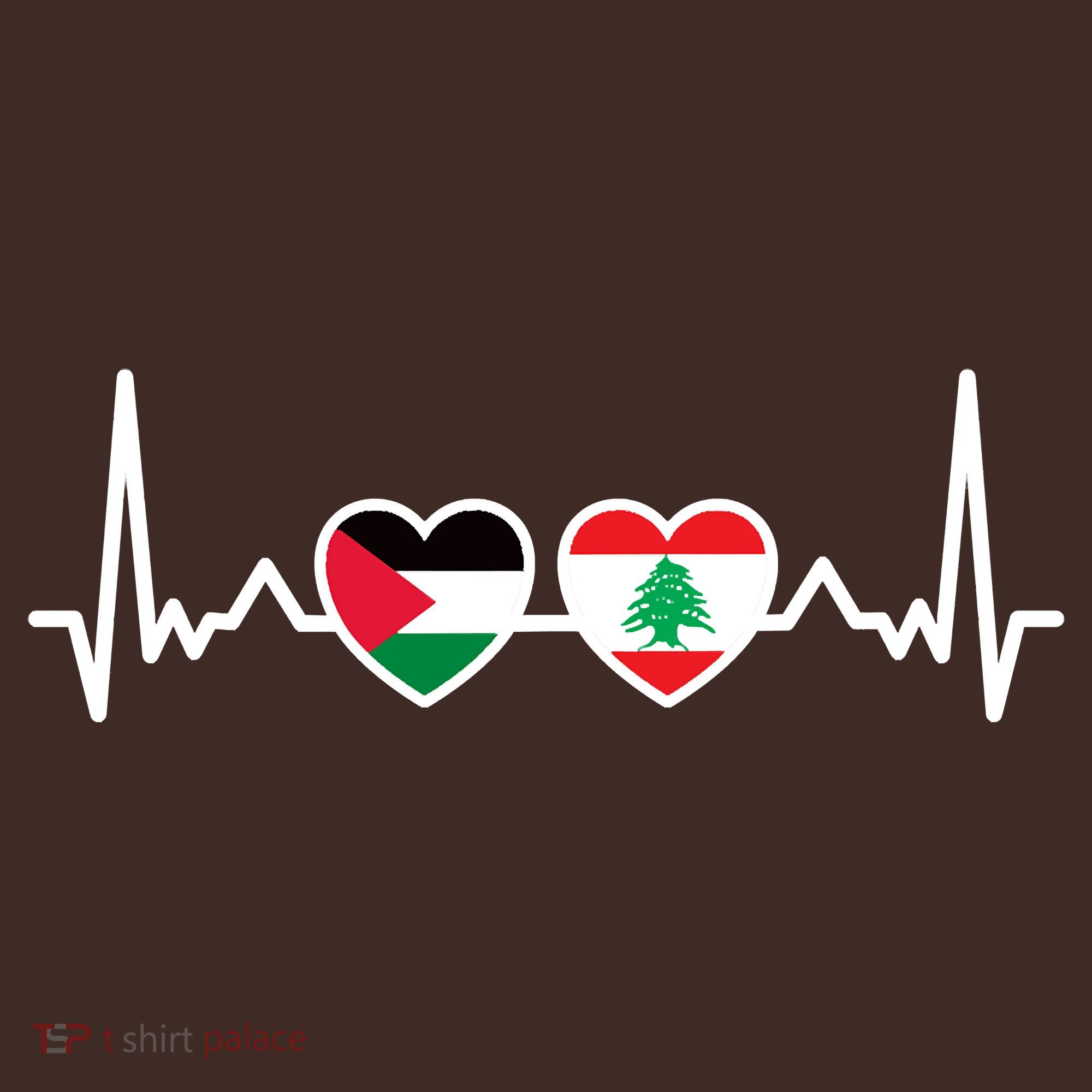 Lebanon Palestine Flag Lebanese Palestinian Unity Heartbeat Mousepad