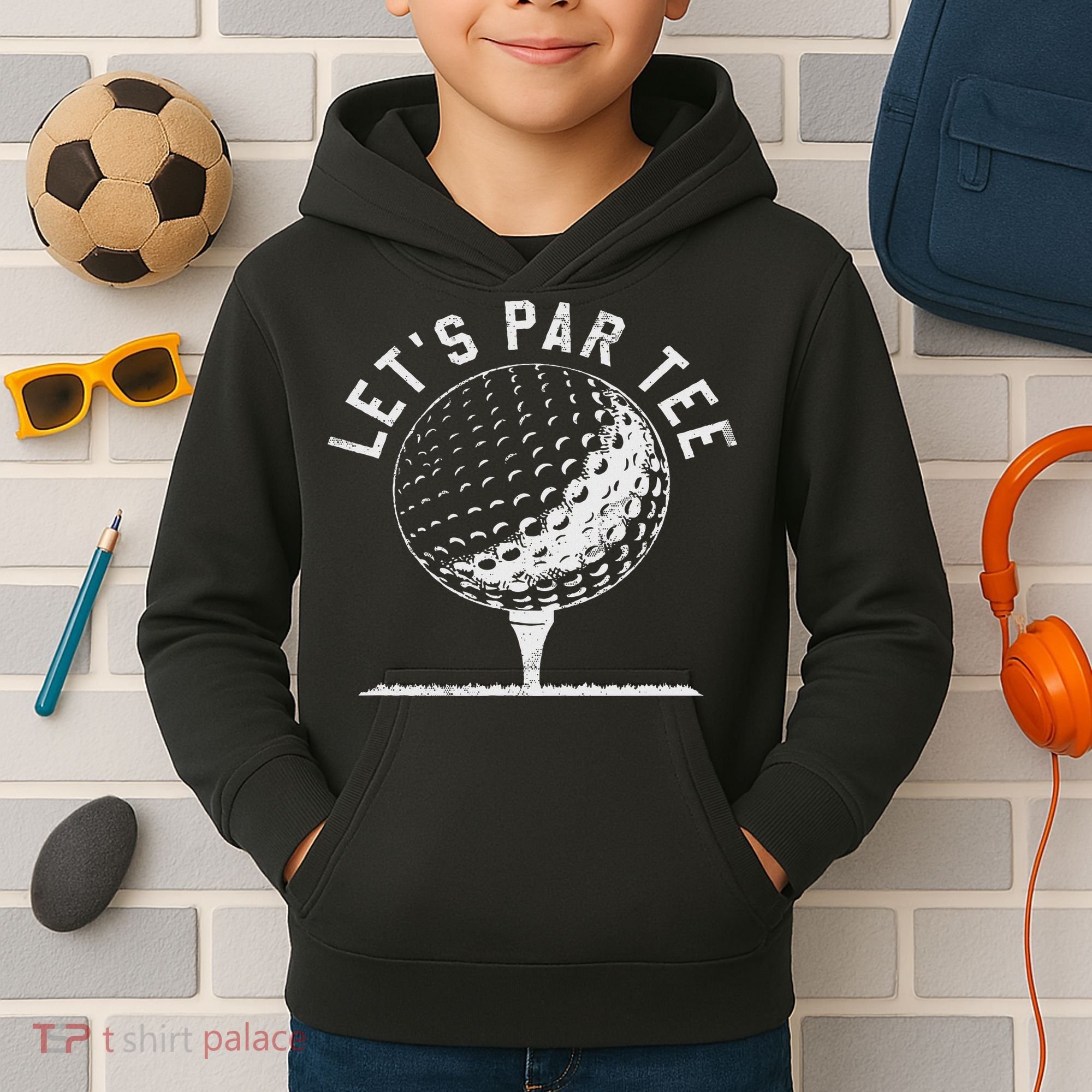 Lets Par Funny Golf Player Gift Kids Hoodie