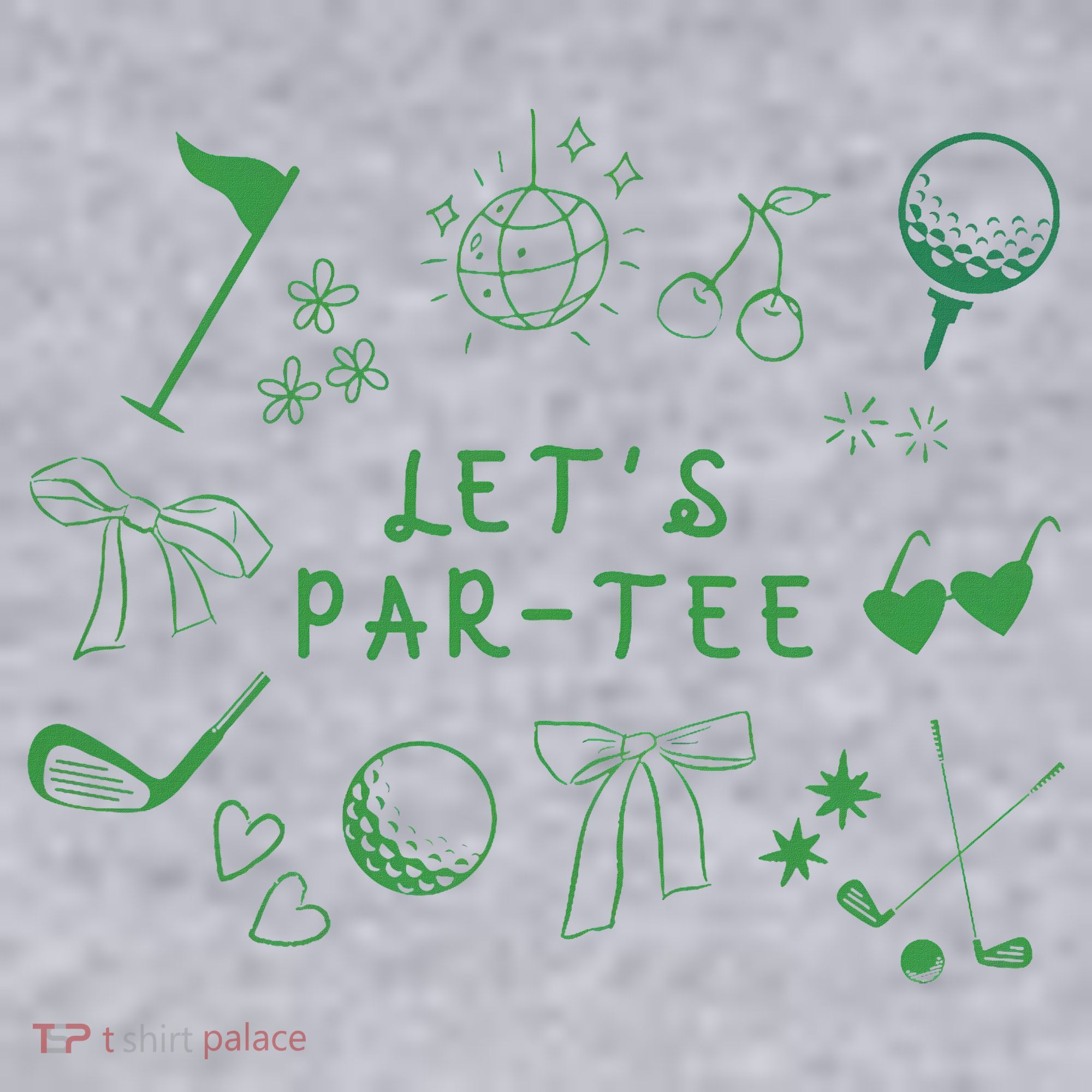 Let's Par Funny Golf Coquette Bow Women Women's Sweatshirt