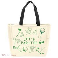 Let's Par Funny Golf Coquette Bow Women Tote Bag thumb 0