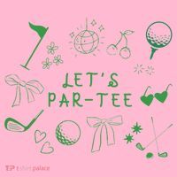 Let's Par Funny Golf Coquette Bow Women Coaster thumb 2