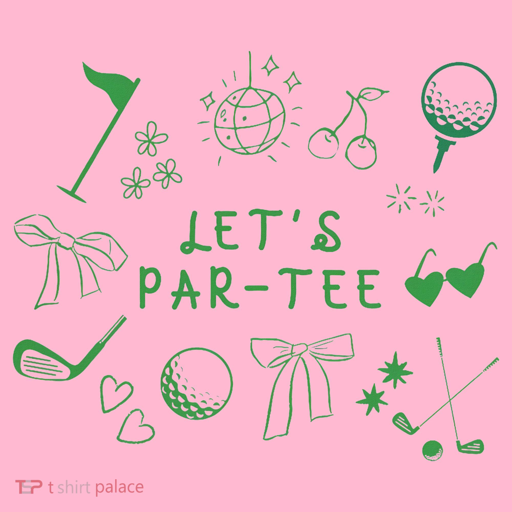 Let's Par Funny Golf Coquette Bow Women Coaster