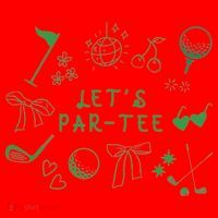 Let's Par Funny Golf Coquette Bow Women Santa Hat thumb 1