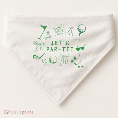 Let's Par Funny Golf Coquette Bow Women USA-Made Doggie Bandana