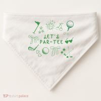Let's Par Funny Golf Coquette Bow Women USA-Made Doggie Bandana thumb 0