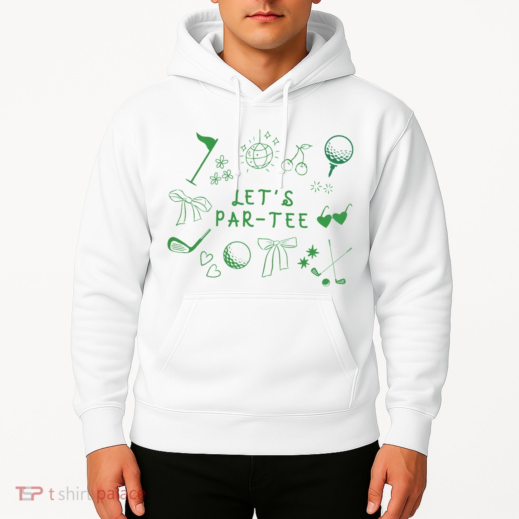 Let's Par Funny Golf Coquette Bow Women Hoodie