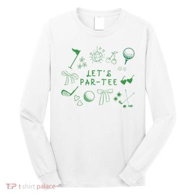 Let's Par Funny Golf Coquette Bow Women Long Sleeve Shirt