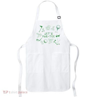 Let's Par Funny Golf Coquette Bow Women Apron