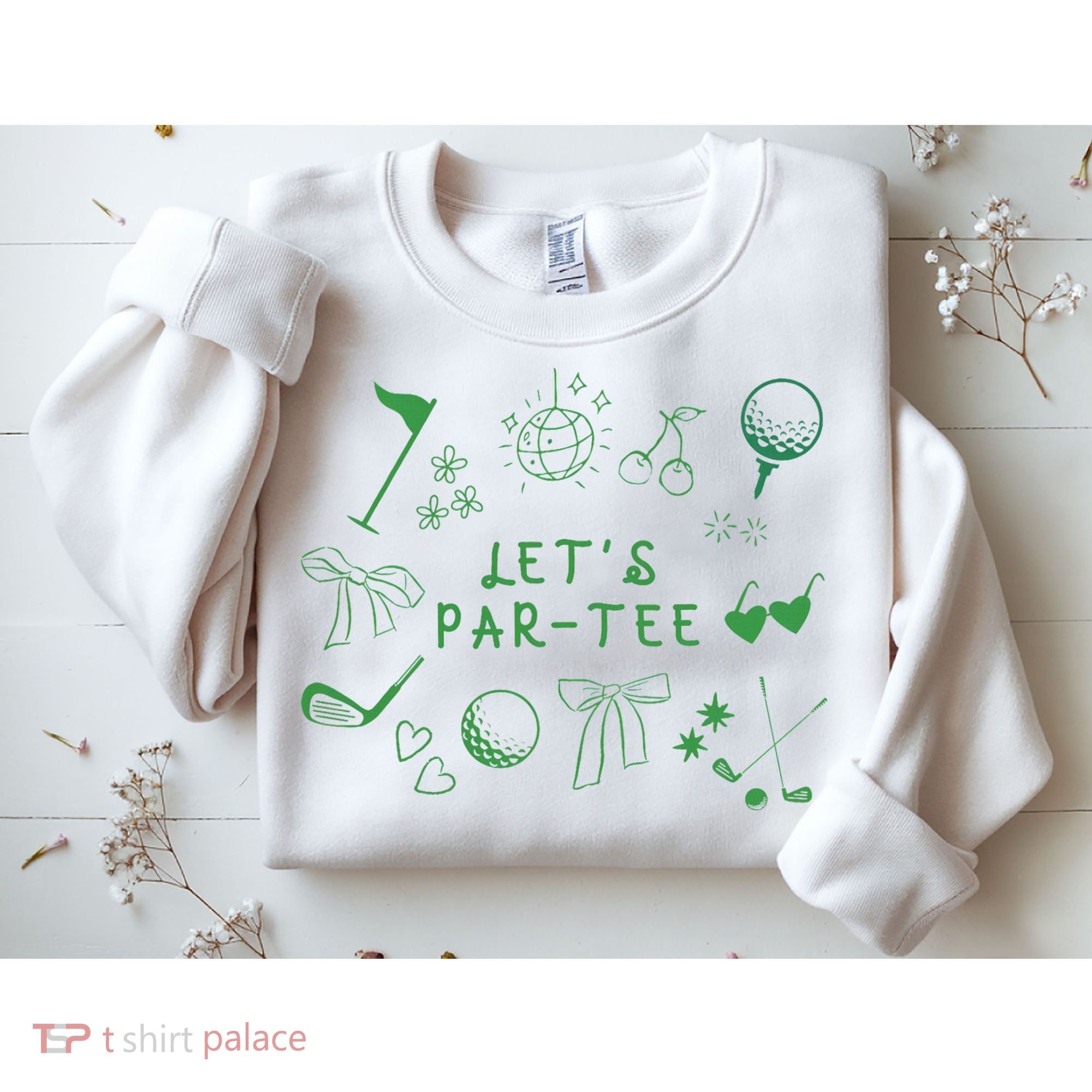 Let's Par Funny Golf Coquette Bow Women Sweatshirt