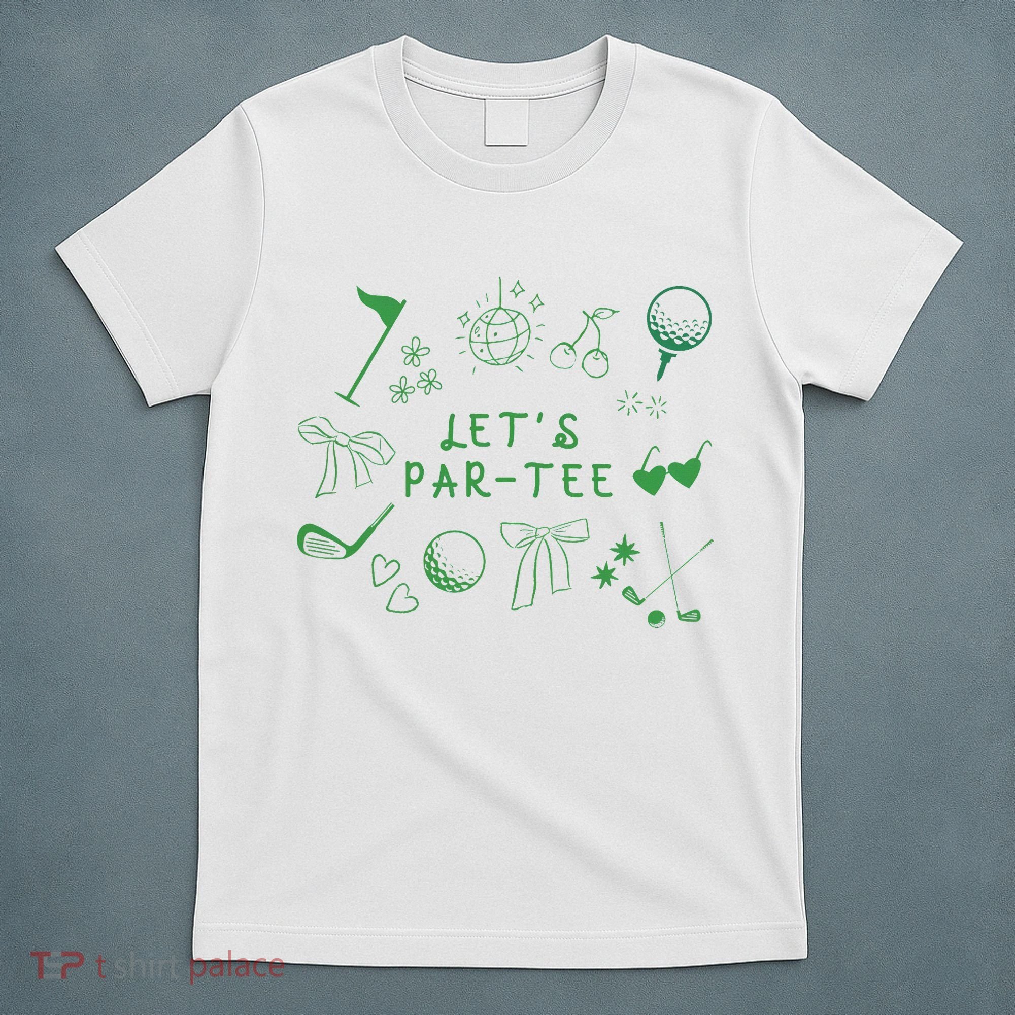 Let's Par Funny Golf Coquette Bow Women T-Shirt