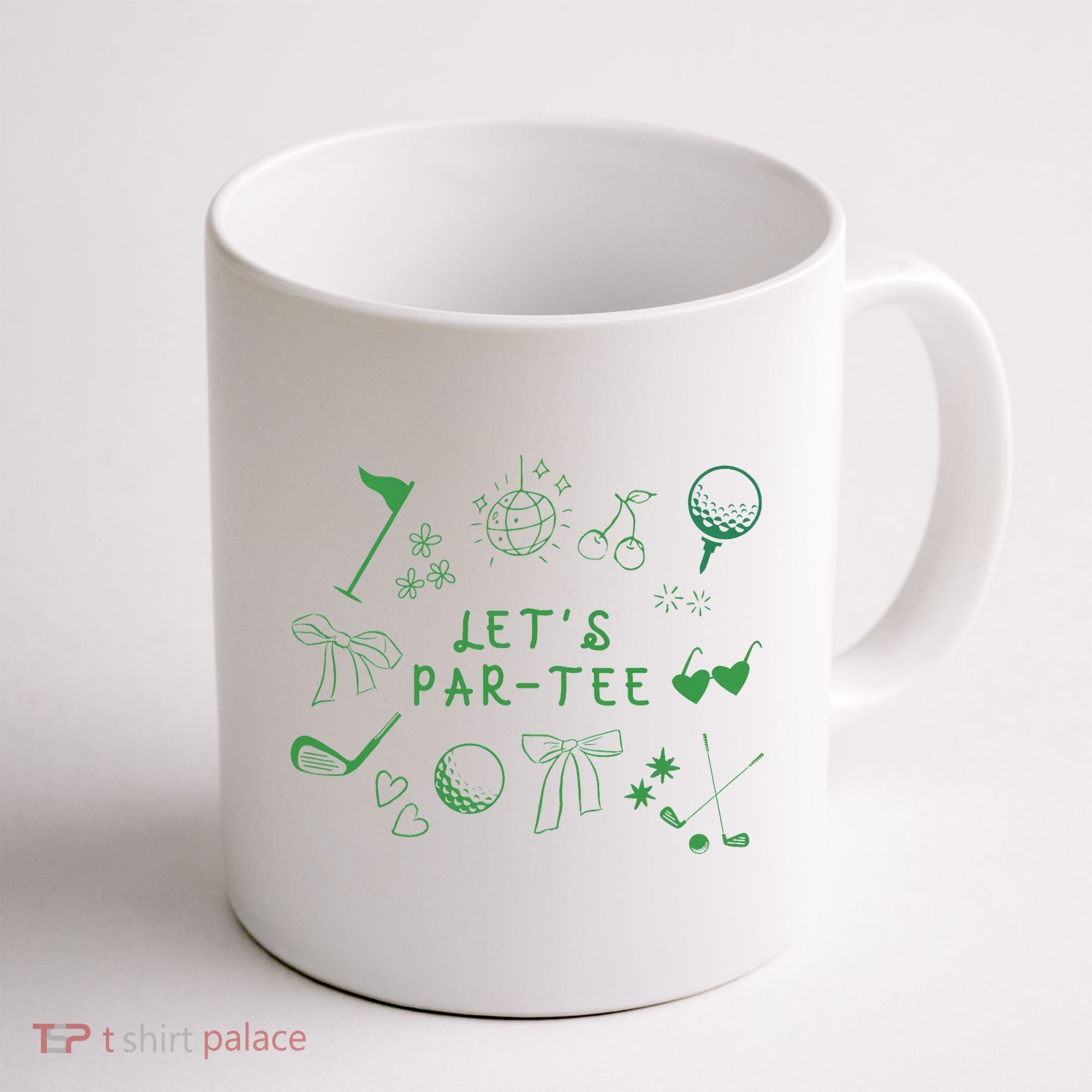 Let's Par Funny Golf Coquette Bow Women Coffee Mug