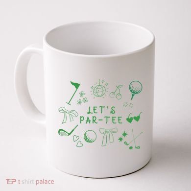 Let's Par Funny Golf Coquette Bow Women Coffee Mug