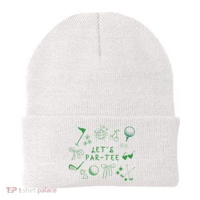 Let's Par Funny Golf Coquette Bow Women Beanie