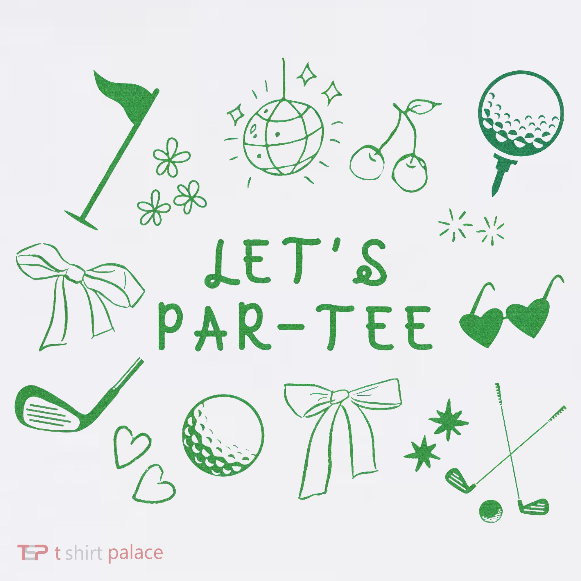 Let's Par Funny Golf Coquette Bow Women Beanie