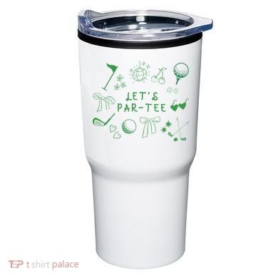 Let's Par Funny Golf Coquette Bow Women Tumbler