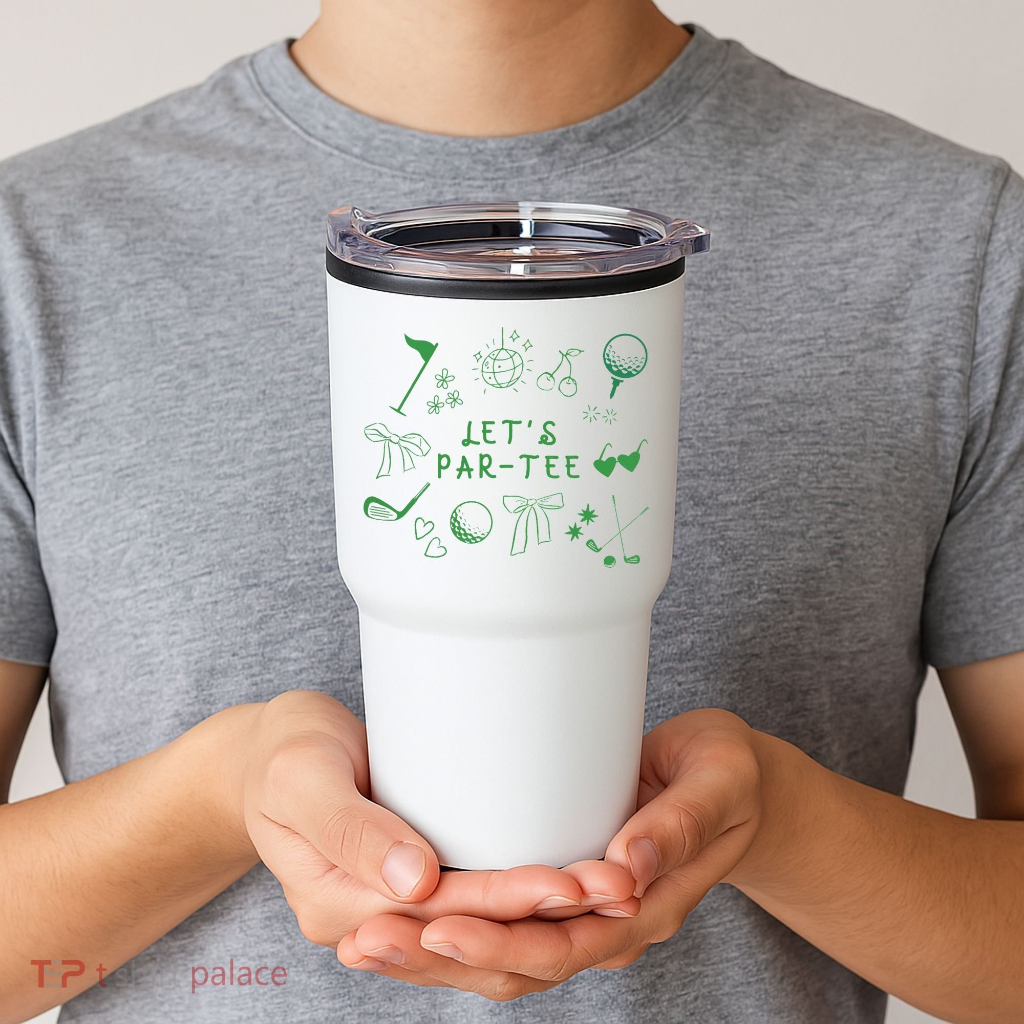 Let's Par Funny Golf Coquette Bow Women Tumbler