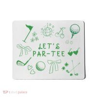 Let's Par Funny Golf Coquette Bow Women Mousepad thumb 0