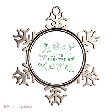 Let's Par Funny Golf Coquette Bow Women Ornament