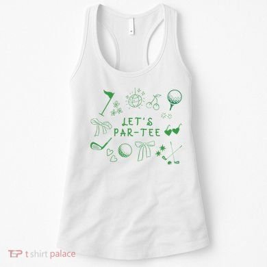 Let's Par Funny Golf Coquette Bow Women Women's Tank Top