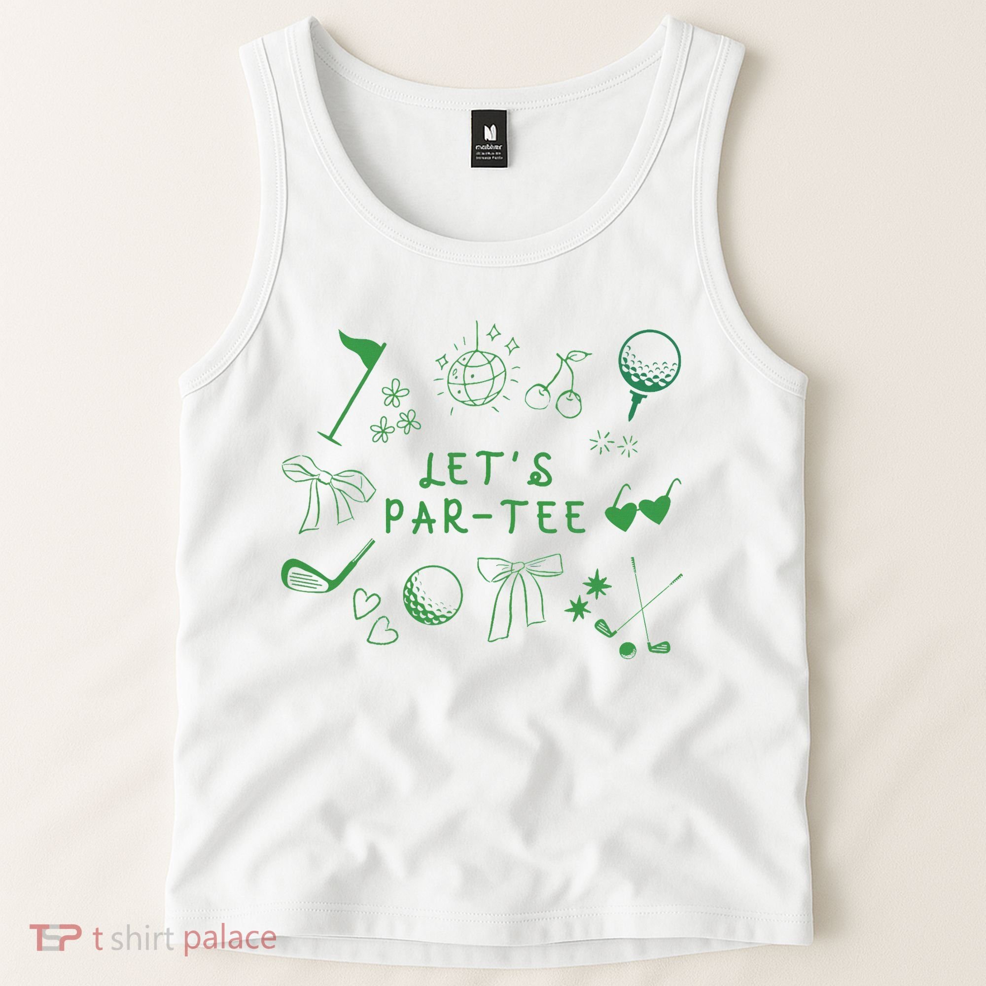 Let's Par Funny Golf Coquette Bow Women Tank Top