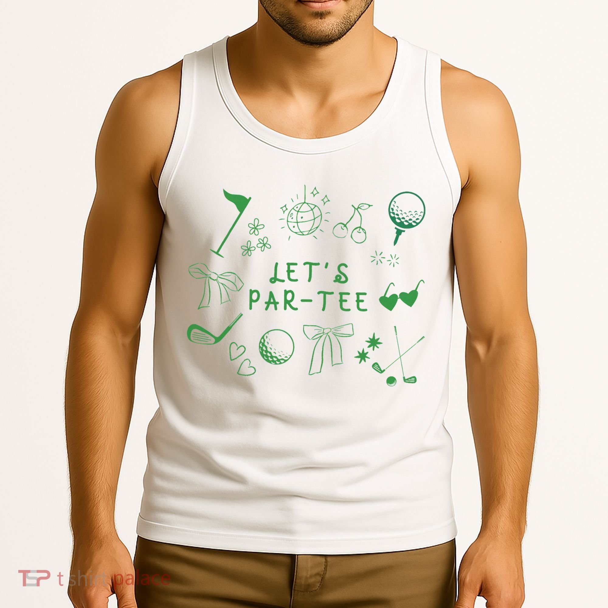 Let's Par Funny Golf Coquette Bow Women Tank Top