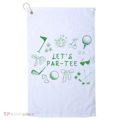 Let's Par Funny Golf Coquette Bow Women Golf Towel