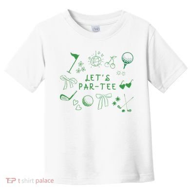 Let's Par Funny Golf Coquette Bow Women Toddler T-Shirt