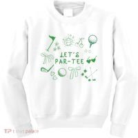 Let's Par Funny Golf Coquette Bow Women Kids Sweatshirt thumb 0