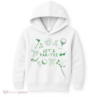 Let's Par Funny Golf Coquette Bow Women Kids Hoodie