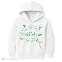 Let's Par Funny Golf Coquette Bow Women Kids Hoodie thumb 0