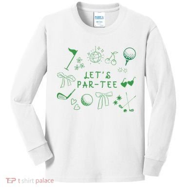 Let's Par Funny Golf Coquette Bow Women Kids Long Sleeve Shirt